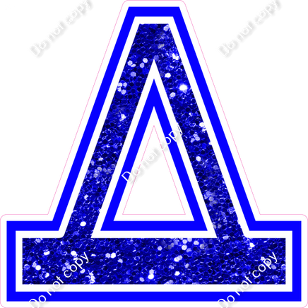 18" Greek Individual Blue Sparkle - Alphabet Pieces Delta