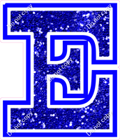 18" Greek Individual Blue Sparkle - Alphabet Pieces Epsilon