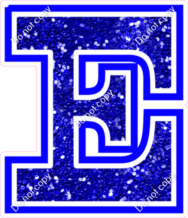 18" Greek Individual Blue Sparkle - Alphabet Pieces Epsilon