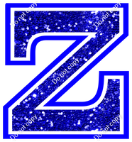 18" Greek Individual Blue Sparkle - Alphabet Pieces Zeta