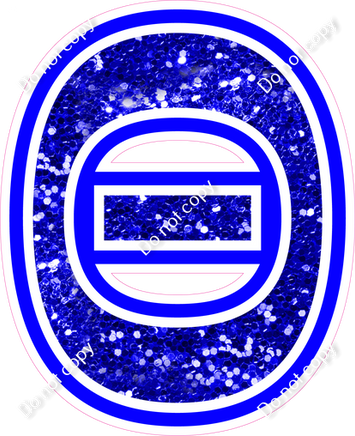 18" Greek Individual Blue Sparkle - Alphabet Pieces Theta