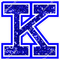 18" Greek Individual Blue Sparkle - Alphabet Pieces Kappa