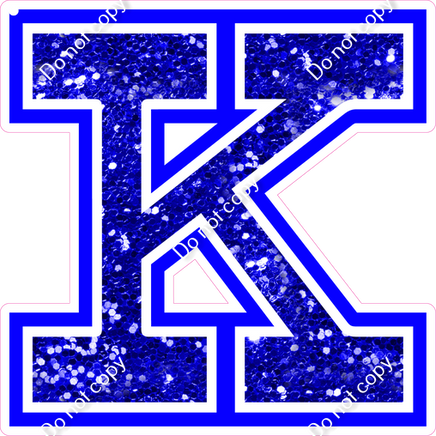 18" Greek Individual Blue Sparkle - Alphabet Pieces Kappa