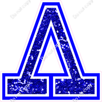 18" Greek Individual Blue Sparkle - Alphabet Pieces Lambda