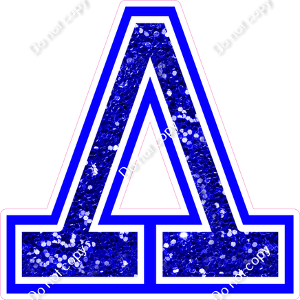 18" Greek Individual Blue Sparkle - Alphabet Pieces Lambda