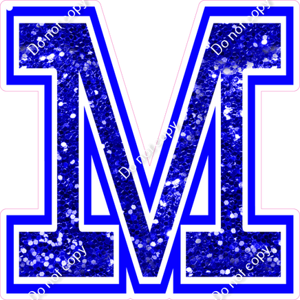 18" Greek Individual Blue Sparkle - Alphabet Pieces Mu