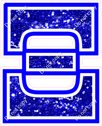 18" Greek Individual Blue Sparkle - Alphabet Pieces Xi