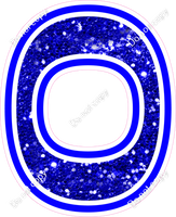 18" Greek Individual Blue Sparkle - Alphabet Pieces Omicron