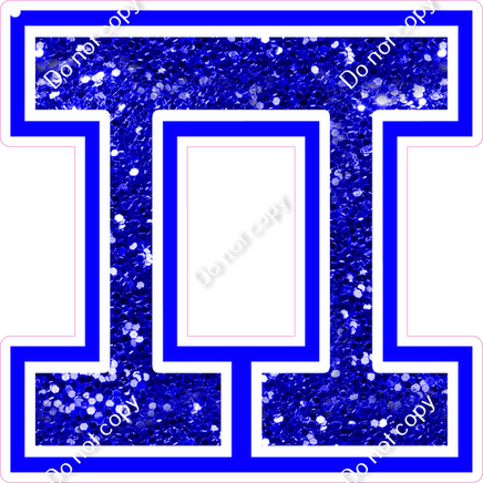 18" Greek Individual Blue Sparkle - Alphabet Pieces Pi