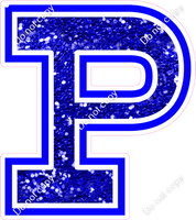18" Greek Individual Blue Sparkle - Alphabet Pieces Rho