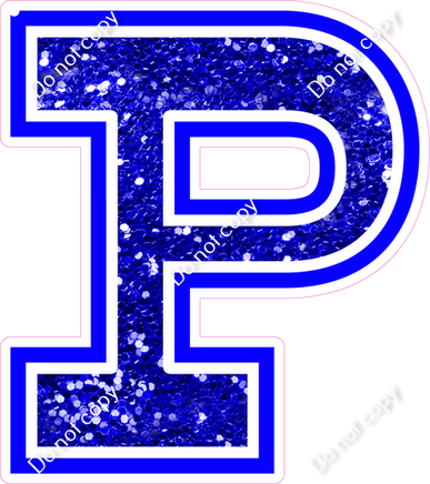 18" Greek Individual Blue Sparkle - Alphabet Pieces Rho
