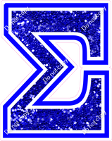 18" Greek Individual Blue Sparkle - Alphabet Pieces Sigma