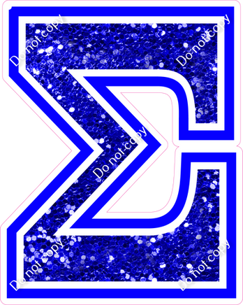 18" Greek Individual Blue Sparkle - Alphabet Pieces Sigma