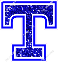 18" Greek Individual Blue Sparkle - Alphabet Pieces Tau