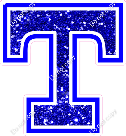 18" Greek Individual Blue Sparkle - Alphabet Pieces Tau