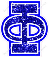 18" Greek Individual Blue Sparkle - Alphabet Pieces Phi