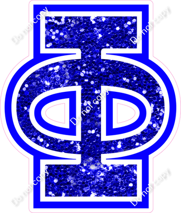 18" Greek Individual Blue Sparkle - Alphabet Pieces Phi