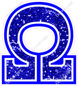 18" Greek Individual Blue Sparkle - Alphabet Pieces Omega