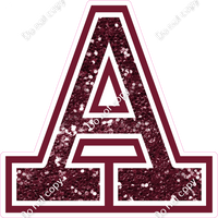 18" Greek Individual Burgundy Sparkle - Alphabet Pieces Alpha