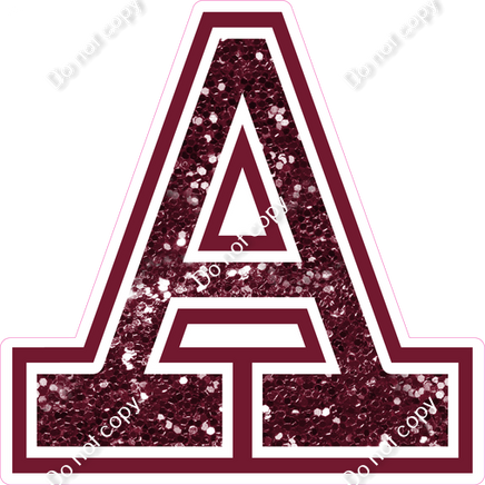18" Greek Individual Burgundy Sparkle - Alphabet Pieces Alpha