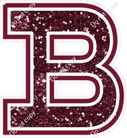 18" Greek Individual Burgundy Sparkle - Alphabet Pieces Beta