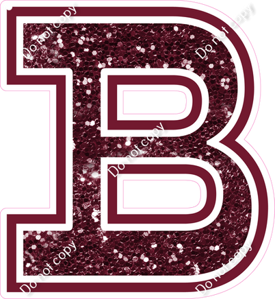 18" Greek Individual Burgundy Sparkle - Alphabet Pieces Beta