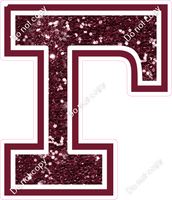 18" Greek Individual Burgundy Sparkle - Alphabet Pieces Gamma