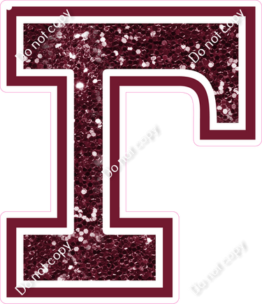 18" Greek Individual Burgundy Sparkle - Alphabet Pieces Gamma