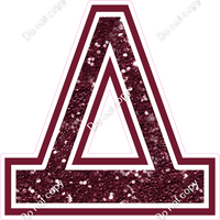 18" Greek Individual Burgundy Sparkle - Alphabet Pieces Delta