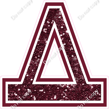 18" Greek Individual Burgundy Sparkle - Alphabet Pieces Delta