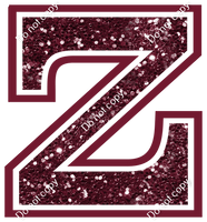 18" Greek Individual Burgundy Sparkle - Alphabet Pieces Zeta