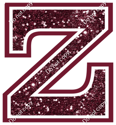 18" Greek Individual Burgundy Sparkle - Alphabet Pieces Zeta