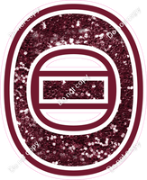 18" Greek Individual Burgundy Sparkle - Alphabet Pieces Theta