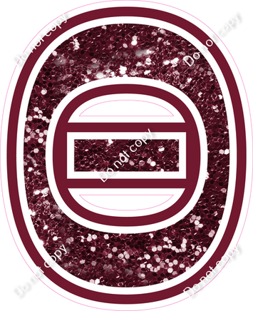 18" Greek Individual Burgundy Sparkle - Alphabet Pieces Theta