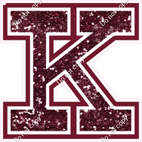 18" Greek Individual Burgundy Sparkle - Alphabet Pieces Kappa