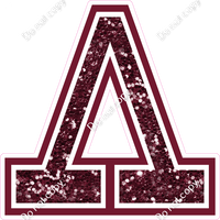 18" Greek Individual Burgundy Sparkle - Alphabet Pieces Lambda