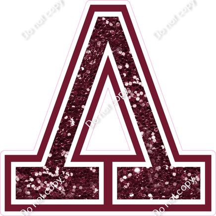 18" Greek Individual Burgundy Sparkle - Alphabet Pieces Lambda