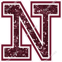 18" Greek Individual Burgundy Sparkle - Alphabet Pieces Nu