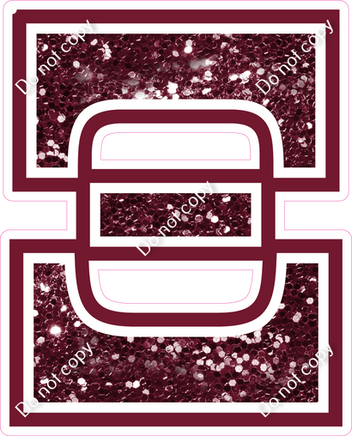 18" Greek Individual Burgundy Sparkle - Alphabet Pieces Xi