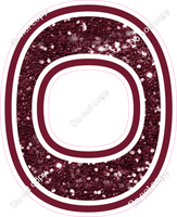 18" Greek Individual Burgundy Sparkle - Alphabet Pieces Omicron