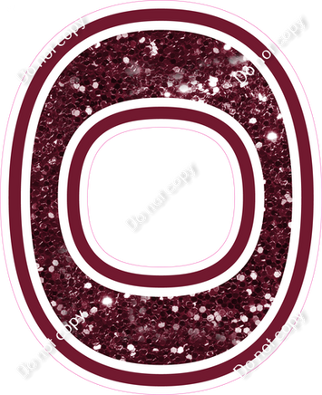18" Greek Individual Burgundy Sparkle - Alphabet Pieces Omicron
