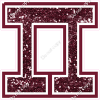 18" Greek Individual Burgundy Sparkle - Alphabet Pieces Pi