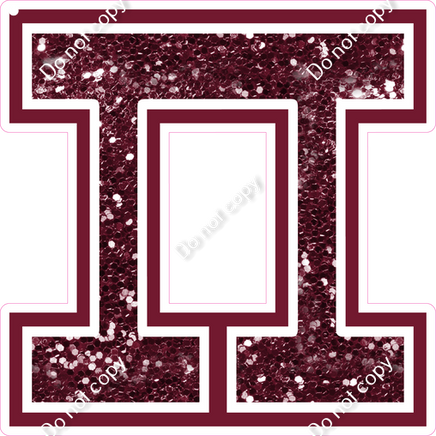 18" Greek Individual Burgundy Sparkle - Alphabet Pieces Pi
