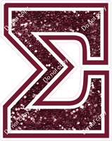 18" Greek Individual Burgundy Sparkle - Alphabet Pieces Sigma