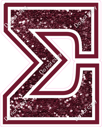 18" Greek Individual Burgundy Sparkle - Alphabet Pieces Sigma