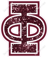 18" Greek Individual Burgundy Sparkle - Alphabet Pieces Phi