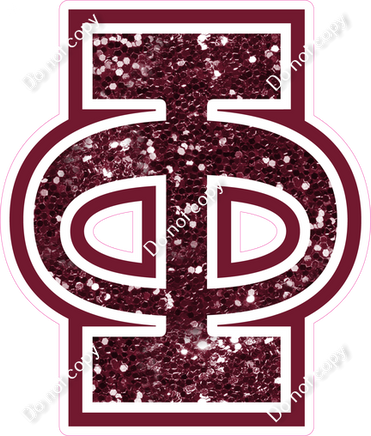 18" Greek Individual Burgundy Sparkle - Alphabet Pieces Phi