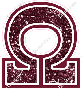 18" Greek Individual Burgundy Sparkle - Alphabet Pieces Omega