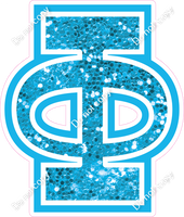 18" Greek Individual Caribbean Sparkle - Alphabet Pieces Phi