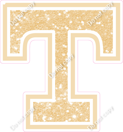 18" Greek Individual Champagne Sparkle - Alphabet Pieces Tau